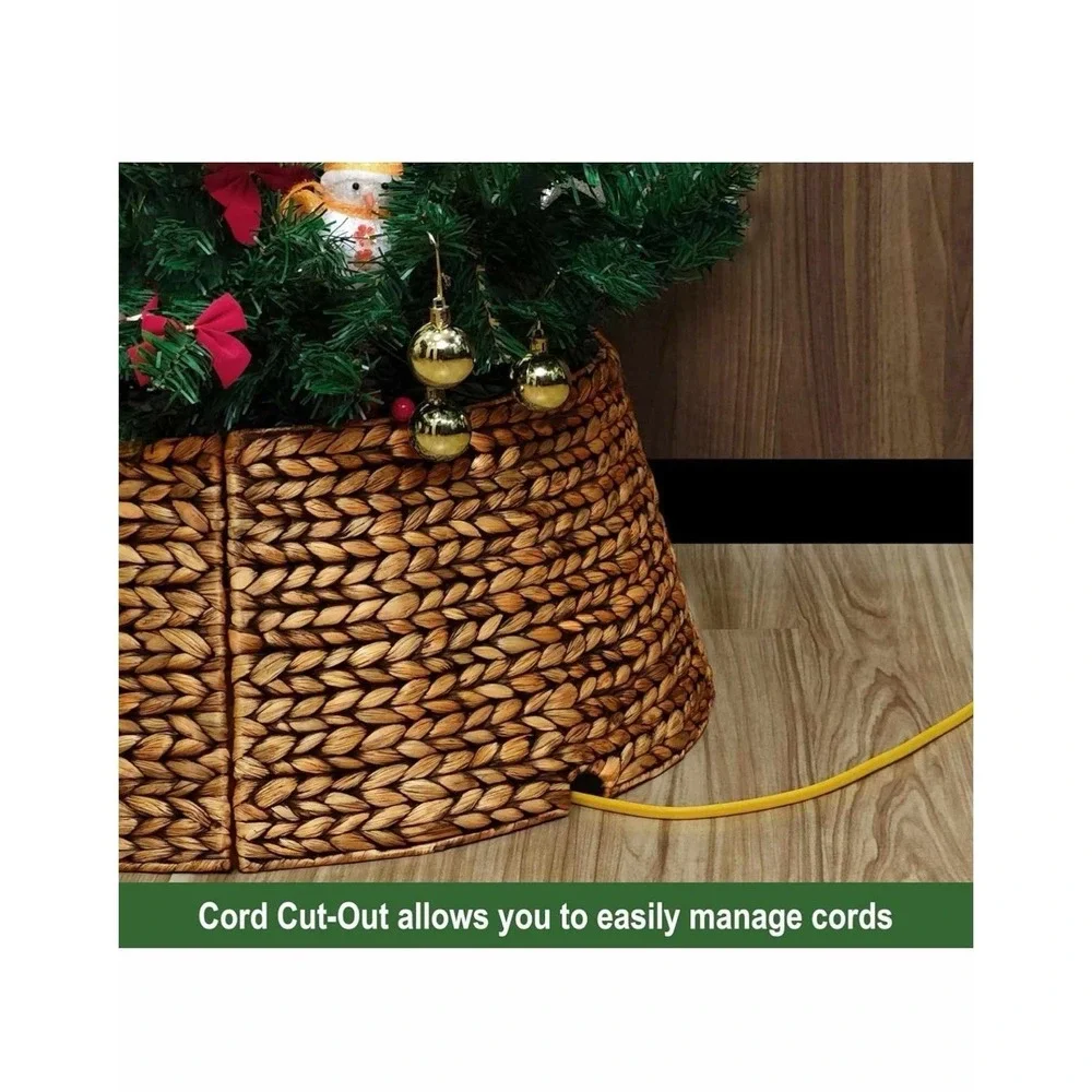 CENBOSS Rattan Christmas‎ Tree Collar, Wicker Tree Skirt & Stand Base Cover...